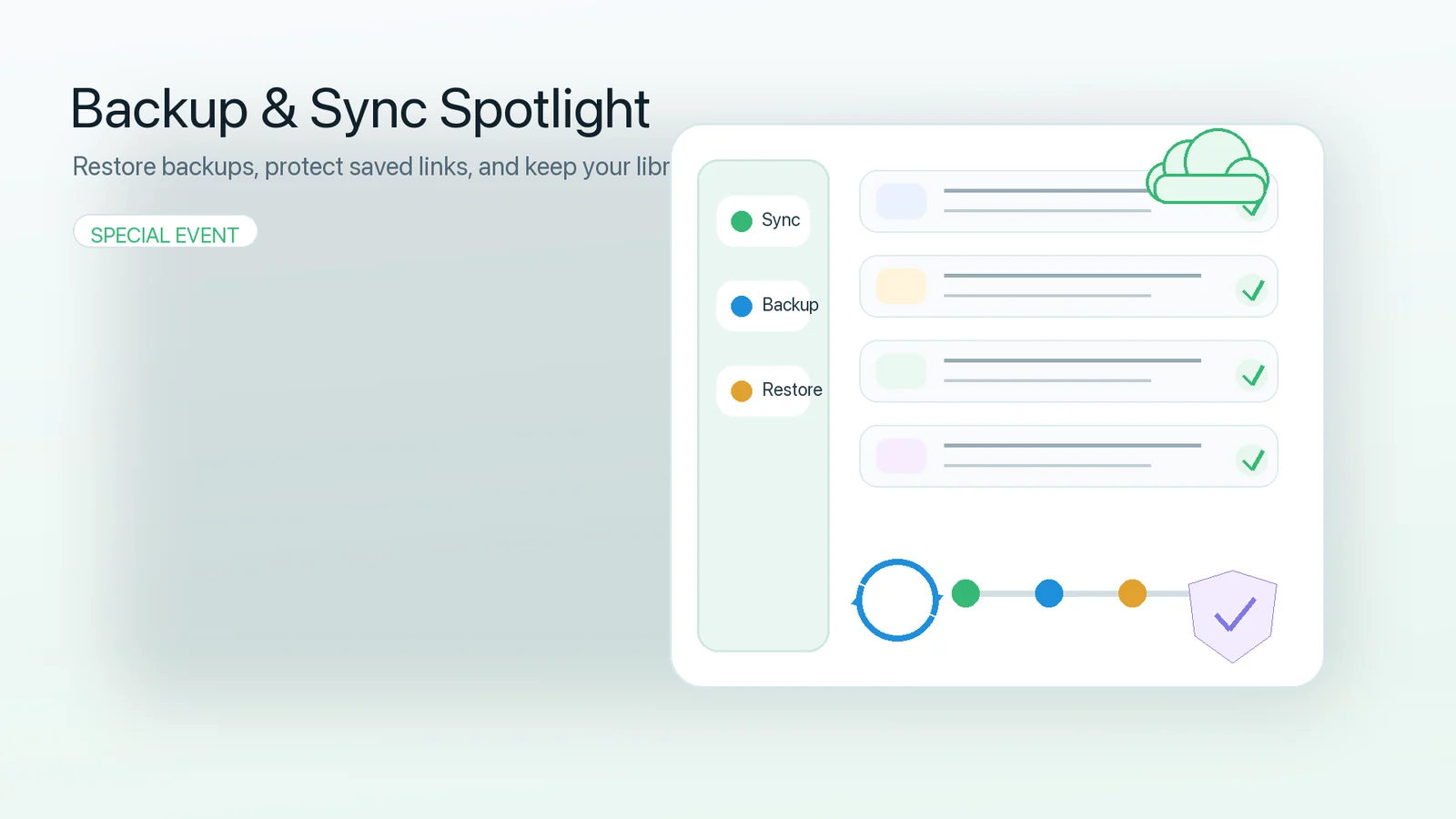 LinkBook private iCloud sync spotlight graphic